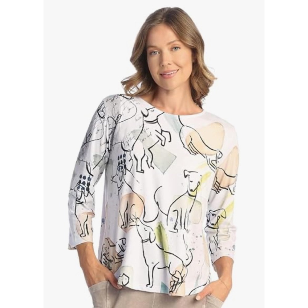 # NWT Jess & Jane L 3/4 Sleeve Graphic Top